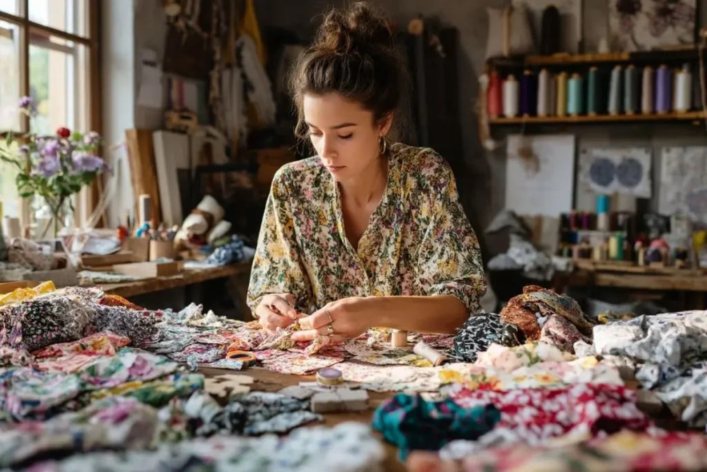 kobieta-szyjąca-ze-skrawków-tkaniny